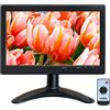 WHOLEV Monitor HDMI da 10 pollici IPS TFT LCD 1024 x 600 con cuffie AV/VGA/HDMI/BNC/USB, altoparlante integrato per ufficio, affari, sicurezza domestica, Raspberry Pi CCTV, PC, DVR