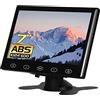 WHOLEV 7 pollici Mini monitor HDMI LCD HD 1024 x 600, 16:9 pulsante touch con porte AV/VGA/HDMI/cuffie, altoparlante integrato, per ufficio/affari/sicurezza domestica CCTV fotocamera PC DVR
