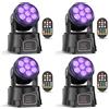 U`King 2PCS 7X15W Teste Mobili LED Luci dmx512 RGBW 4 in 1 Luci da Discoteca Palco Luce