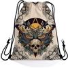 Generic Sacca Zaino Sportivo Skull Butterfly Zaino Sportiva Festa 36x42cm | Sacca Coulisse Confortevole Sacche Sportive per Palestra Adulti quotidiano