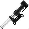 EDIBAZZAR Mini pompa manuale per bicicletta in alluminio e materiale, nero argento | Tubo flessibile retrattile, supporto per telaio, lunghezza 22,5-34 cm, portatile, per bicicletta