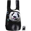 panverix Zaino pieghevole 16L Zaino leggero, Panda carino sul buio | Zaino pieghevole pieghevole da 7 x 10 cm per riporlo facilmente, borsa pieghevole per campeggio, ciclismo