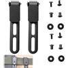 Haelyze 2 clip fisse per lama con viti e rondelle, fodero per coltelli, compatibile con Kydex Ulticlip, clip per lama fissa, 85 x 15 mm, nero