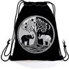 Generic Sacca Zaino Sportiva Yin yang Elephant Sport String Zaino uomo e donna | 36x42cm Sacca sportiva Pratico Gym Sacco per quotidiano yoga nuotare