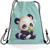 Generic Zaino Sportiva Cartoon Panda Sport String Zaino Best Friends 36x42cm | Gym Sacco Impermeabile Borse da Palestra per yoga Festa uomo e donna