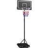 SPORTNOW Canestro da Basket con Ruote e Altezza Regolabile 182-213cm | Supporto da basket, pannello infrangibile, acciaio, per adulti.