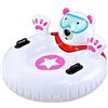Generico Snow Tube - Polar Bear Sled - Heavy Duty Inflatable Ring with Backrest | Size 119x119x59cm PVC | Snow Sledding Tube Winter Sledding Play | Heavy Duty PVC, Handles & Backrest for Kids Adults