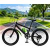 ZephPerton Bicicletta Da Montagna Per Bambini Da 20, Bici Da Città A 7 Velocità Con Doppio Freno A Disco, Telaio In Acciaio Ad Alto Tenore Di Carbonio, Elegante Mountain Bike Verde Per Ragazzi E