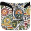 Amooorous Golf Mallet Putter Cover Vintage Lacrosse Stick Casco Giocatore | Coprimazza per mazze da golf con chiusura magnetica e pelle PU quadrata