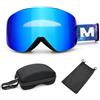 APKOL Maschera da Sci Lente Magnetica Intercambiabile, Maschera Sci OTG | con Protezione UV400, Antinebbia & Antigraffio, Compatibile con Casco, Uomo & Donna Custodia Inclusa (Blu)