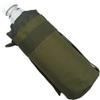 Feegow Fondina per bottiglia da esterno, diametro 7,3 cm, chiusura a coulisse | Tessuto in nylon 600D, resistente ai graffi, attacco passante per cintura, fibbia sicura, nero verde marrone chiaro