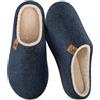 Misolin Pantofola Uomo Calde Feltro Ciabatte Casa Invernali in Memory Foam | Fodera in Sherpa, Calzata Ampia, Morbide & Comode Slippers, Lavabile in Lavatrice, Antiscivolo, Interno/Esterno, Regali