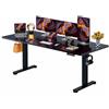 ErGear Scrivania Regolabile in Altezza, 160x80cm, Nero | Regolazione 72-118cm, 4 Memorie, 80kg, <50dB, Telaio Acciaio, 2 Ganci, Tavola Splice.
