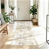 DEFYNEE Tappeto Läufer 60 x 180 cm, antiscivolo, tappeto a pelo corto per cucina, lavabile, pieghevole, design astratto per ingresso, cucina, soggiorno e ufficio, marrone neutro