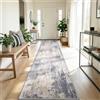 DEFYNEE Tappeto da salotto lavabile in lavatrice, 60 x 300 cm, tappeto antiscivolo, tappeto per camera da letto, soggiorno, ingresso, camera da letto e cucina, grigio-giallo