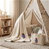 BenasciuttiCasa Plaid Sherpa da divano 120x160 Joy Bear con Borsa Feltro panna