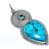 Ciondolo Fatto A Mano In Argento 925 Con Pietra Turchese E Blue Topaz, Charms