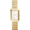 Fossil Orologio da donna Racquel al quarzo rettangolare cinturino in acciaio inossidabile o pelle, oro, Taglia unica, Raquel ES5220 - Orologio a 3 lancette con data