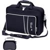 omarando Custodia per console di gioco,compatibile con PS5 o PS5 Slim,borsa da viaggio per controller di gioco e accessori,scatola protettiva per controller inclusa(nero-bianco)