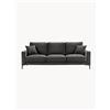 Mazzini Divano 3 posti effetto velluto Venus, larg. 220 cm - Grigio