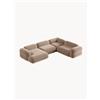 Windsor & Co Divano angolare componibile 5 posti in velluto Roger - Beige