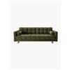 Cosmopolitan Design Divano letto 3 posti effetto velluto con contenitore Bali, larg. 222 cm - Verde