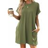 MSIYOW Donna Vestito Estivo Elegante Vestiti Corti con Scollo a V Abito Casual Vestiti da Mare