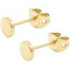 Artskin G23 Orecchini a bottone a punto piatto in titanio ipoallergenico per donna uomo ragazza 3 mm 4 mm 5 mm oro rosa/oro/argento/nero orecchini a disco rotondi per orecchie sensibili