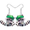 DALANE Acrilico Carino Anime Nord Procione Orecchini Animali Foresta Penzoloni Goccia Gioielli Moda per Donne Ragazze Bambini Charms Regali