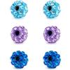 Rajnard 1,6/1,2/1,0/0,8 Millimetri Piercing Palle in Acciaio Inox e Argilla Sostituzione Palle Piercing per 14g 16g 18g 20g Filo Corpo Piercing Gioielli (2,5/3/3,5/4/5/6/8mm) Argento Rosa Viola Blu