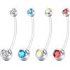 Rajnard 6-38mm Barre Ombelico e Gravidanza Ombelico Bar 14G Argento Ombelico Piercing plastica Flessibile maternità Ombelico Bar Acciaio Chirurgico Strass Pancia Piercing Gioielli