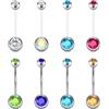 Rajnard 6-38mm Barre Ombelico e Gravidanza Ombelico Bar 14G Argento Ombelico Piercing plastica Flessibile maternità Ombelico Bar Acciaio Chirurgico Strass Pancia Piercing Gioielli