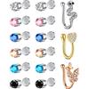 Rajnard Falso Piercing Naso Falso Naso Piercing Acciaio Chirurgico Falso Helix Tragus Piercing Falso Piercing Labret Labbro Non-Trafitto Piercing Gioielli per Donne Uomini