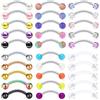 Rajnard Piercing Rook Piercing al sopracciglio 16G Acciaio Chirurgico Banana Barbell 6/8 / 10mm Crystal Ball Bead Piercing Gioielli per Donna Uomo Ragazze 18pcs