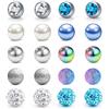 Rajnard 14G 5mm Palline di Ricambio per Piercing a Sfera Filo Esterno in Acciaio Chirurgico e Perline di plastica per Piercing all'ombelico Lingua Industriale capezzolo Orecchie setto