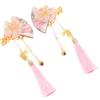 Alipis Mollette per Chioma Giapponesi Fiori Rosa, Decorazione Nappine Lunghe, in Legno e Resina, Confezione da 2 Pezzi per Feste e Balli in Maschera Stili multipli