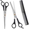 URAQT Forbici Parrucchiere Professionali Set, Forbici Set per Capelli Barbiere in Acciaio Inossidabile, Forbici per Taglio Capelli e forbici per sfoltire i capelli con pettine, la Barba e i Baffi