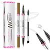 Qilnyeh Matita per Sopracciglia Impermeabile Doppia Testa, Penna Eyeliner e Sopracciglia 2 in 1, Liquido Penna Sopracciglia Effetto Pelo per creare sopracciglia naturali, a lunga durata (Marrone)