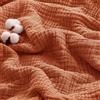 Exclusivo Mezcla Coperta in Mussola 100% Cotone, 6 Strati, Arancio Bruciato | 230x270 cm, Leggera, Traspirante, Morbida e Confortevole, Adatta per l'estate, come Copriletto o Copertura Decorativa