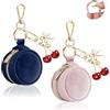 Playexen 2 Mini Trousse Portagioie Donna da Viaggio in Velluto Mini Borsa per Porta Gioielli Anelli PortaOrecchini Catene Collane Organizer Portaorecchini per Ragazza Amica Compleanno 5*5*3 cm (Navy& Rosa)