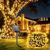 Giliwosy Catena Luminosa Solare per Esterni e Interni 12M 100LED | 8 modalità di luce bianca calda, impermeabili IP65, ideali per giardino, feste, albero di Natale e decorazioni per la casa