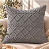 B O S A L O N I HOME Federa 45x45 Grigio Cenere, copricuscino decorativo jacquard con zip nascosta, fodera elegante per cuscino arredo salotto, camera da letto e divano moderno - Grigio Cenere
