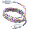 AIAUXAI 60W Cavo USB C per iPhone 18 Pro Max Dou 17 16 15, Perline Colorate 3A 1M | Ricarica Rapida per Ragazze Donne Carino Type C Cavo per Samsung S26 Ultra S25 S24 S23 A57 A56 A17, per Google Pixel 11 10 9