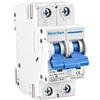 Heschen HSB6C - Interruttore automatico in miniatura, 2 poli, 40 A, 240 V/415 V AC, curva B, montaggio su guida DIN da 35 mm, pronto per sbarre collettrici, MCB magnetico termico 8kA con indicatore