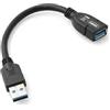 System-S Cavo di ricarica da USB 3.0 tipo A (maschio) a USB 3.0 tipo A (femmina) Cavo di prolunga per dati 10 cm