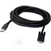 SYSTEM-S Cavo USB 3.0 5 m da spina micro B a spina tipo A a vite nero