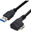 SYSTEM-S Cavo USB 3.0 120 cm da spina tipo A a spina micro B a vite angolare, nero