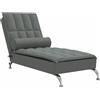 vidaXL Chaise longue da massaggio con cuscino Tessuto grigio scuro