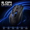 Merkloos Mouse gaming senza fili - Mouse ottico - 12800 DPI - Clic silenzioso - Nero e bianco - Bluetooth, 2,4 GHz e USB-C