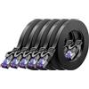 Merkloos Cavo di rete piatto - Cat7 - 1 m - 10 Gbit/s - Nero - 5 pezzi